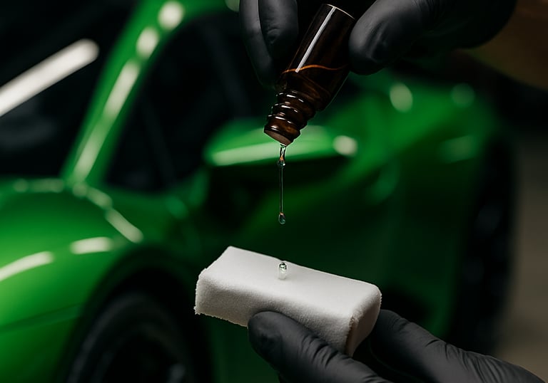 Applicazione tecnica professionale su una superficie automobilistica
